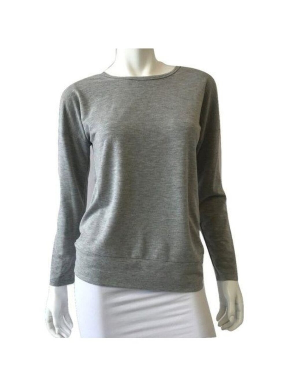 Harmony & Balance Grey Yoga Sweater Top With Cross Back Detail
